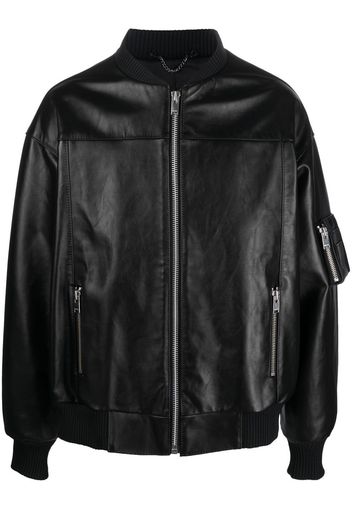 MISBHV x Ufo361 leather bomber jacket - Schwarz