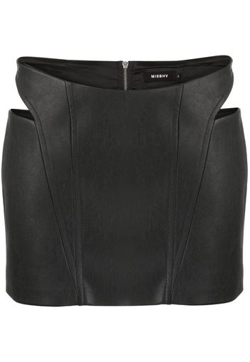 MISBHV faux-leather cut-out miniskirt - Schwarz