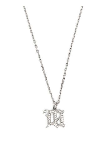 MISBHV small crystal M chain necklace - Silber