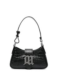 MISBHV logo-plaque croc-embossed shoulder bag - Schwarz