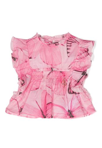 Miss Blumarine butterfly.print blouse - Rosa