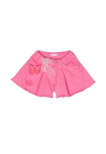Miss Grant Kids butterfly-appliqué flared shorts - Rosa VW7867 Miss Grant Kids butterfly-appliqué flared shorts - Rosa VW7867