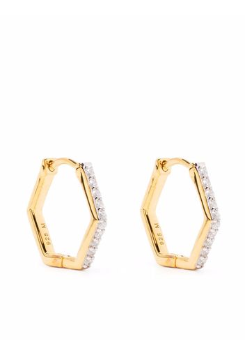 Missoma Hex crystal pavé huggie earrings - Gold