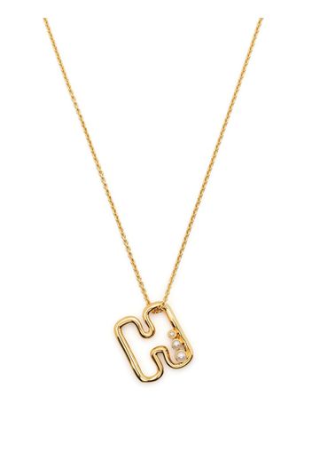 Missoma pearl-embellished initial pendant necklace - Gold