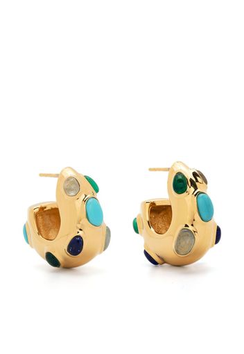 Missoma Molten Gemstone Chubby small hoop earrings - Gold