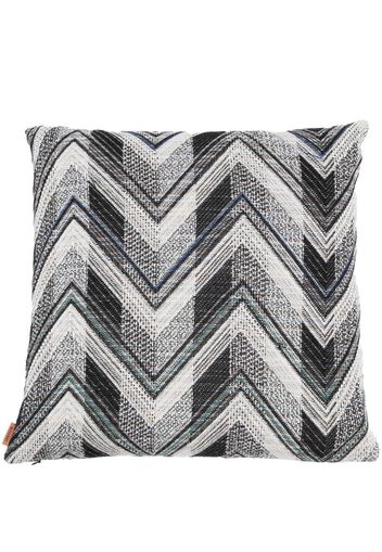 Missoni Home striped logo-patch cushion - Grau