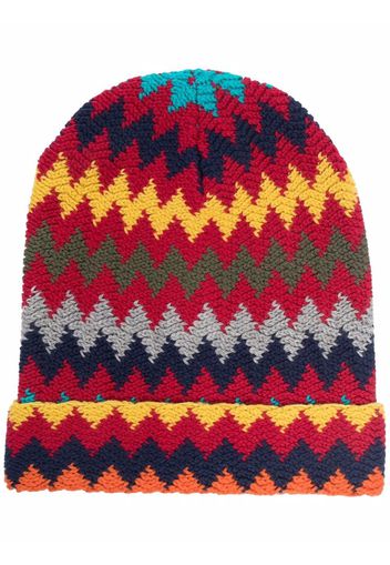 Missoni striped knitted beanie - Rot