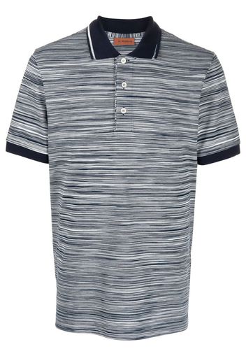 Missoni horizontal-stripe knitted polo shirt - Blau