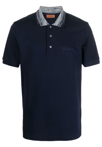 Missoni zig-zag collar polo shirt - Blau