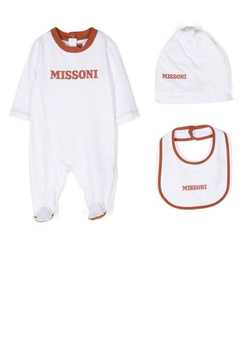 Missoni Kids logo-embroidered babygrow set - Weiß