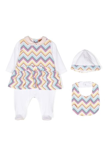 Missoni Kids striped babygrow set - Weiß