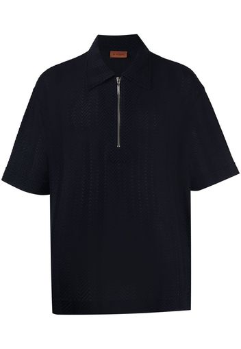 Missoni half-zip chevron polo shirt - Blau