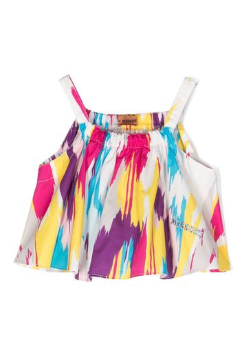 Missoni Kids abstract-print ruched top - Weiß