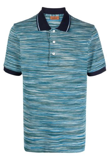 Missoni striped fine-knit polo shirt - Blau