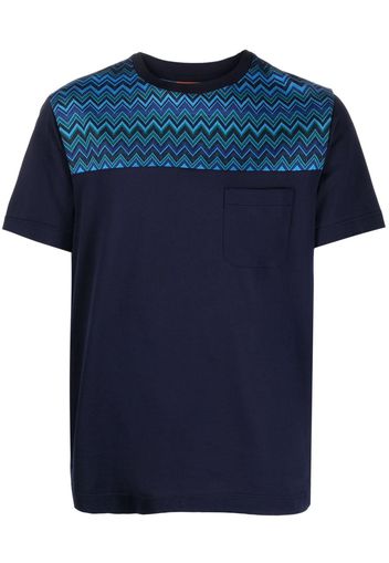 Missoni zigzag-pattern crew-neck T-shirt - Blau