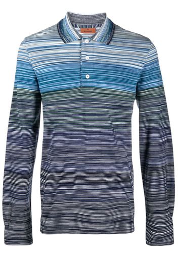 Missoni long-sleeve striped polo shirt - Blau