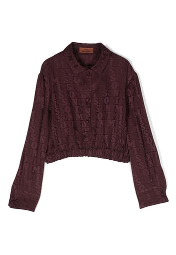 Missoni Kids monogram-jacquard button-up blouse - Violett