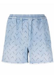 Missoni zigzag-embroidered shorts - Blau