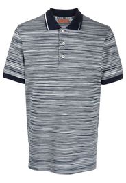 Missoni horizontal-stripe knitted polo shirt - Blau