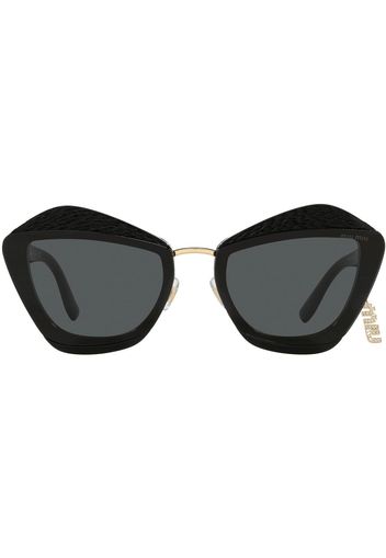 Miu Miu Eyewear Charms Sonnenbrille mit geometrischem Gestell - Schwarz