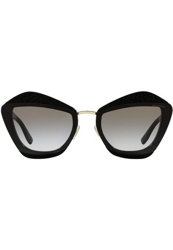 Miu Miu Eyewear Charms Sonnenbrille mit geometrischem Gestell - Schwarz