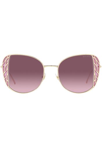 Miu Miu Eyewear Sonnenbrille mit Oversized-Gestell - Gold