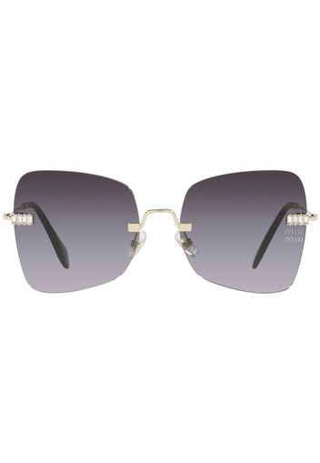 Miu Miu Eyewear rimless gradient-lens sunglasses - Gold