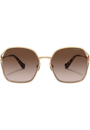 Miu Miu Eyewear metallic round-frame sunglasses - Gold