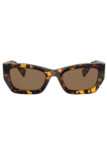 Miu Miu Eyewear Eckige Sonnenbrille in Schildpattoptik - Braun