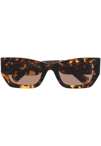 Miu Miu Eyewear logo-plaque oversize-frame sunglasses - Braun