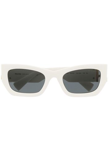 Miu Miu Eyewear logo-plaque rectangular sunglasses - Weiß