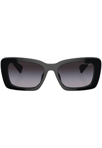 Miu Miu Eyewear Eckige Sonnenbrille mit Logo-Schild - Schwarz