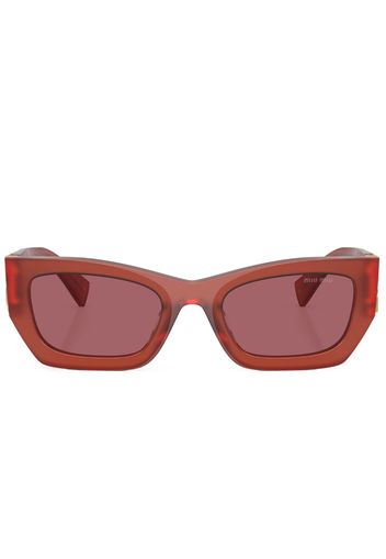 Miu Miu Eyewear logo-plaque rectangle-frame sunglasses - Rot