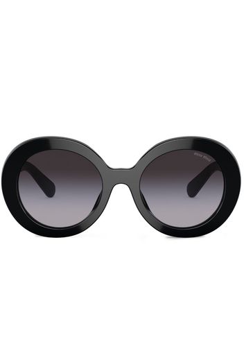 Miu Miu Eyewear Runde Oversized-Sonnenbrille - Schwarz