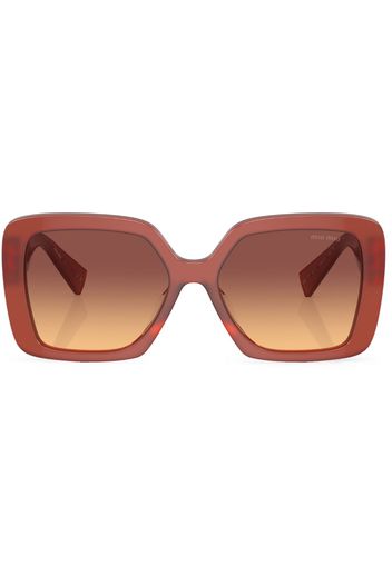 Miu Miu Eyewear Eckige Sonnenbrille mit Logo-Schild - Rot