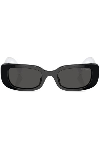 Miu Miu Eyewear logo-print rectangle-frame sunglasses - Schwarz