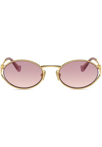 Miu Miu Eyewear oval-frame gradient-lenses sunglasses - Gold