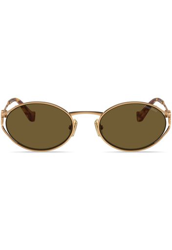 Miu Miu Eyewear oval-frame tinted-lenses sunglasses - Gold