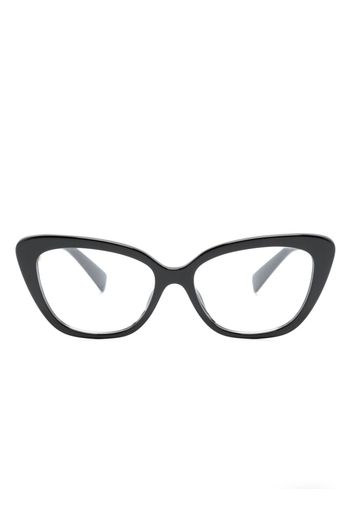 Miu Miu Eyewear Cat-Eye-Brille mit Logo - Schwarz