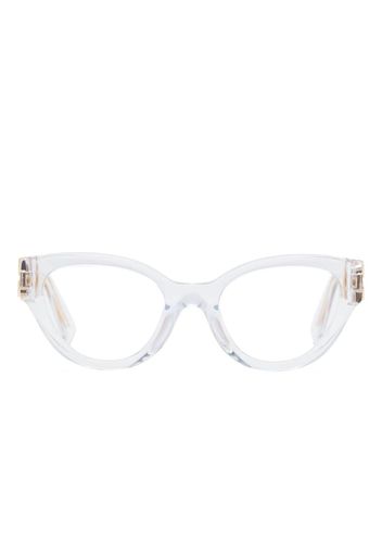 Miu Miu Eyewear logo-plaque transparent glasses - Nude