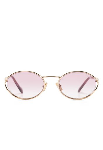 Miu Miu Eyewear Sonnenbrille mit ovalem Gestell - Gold