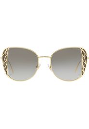 Miu Miu Eyewear enamel detailing butterfly-frame sunglasses - Grau