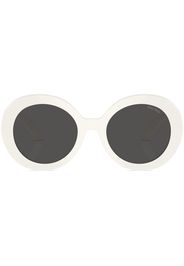 Miu Miu Eyewear Runde Oversized-Sonnenbrille - Weiß