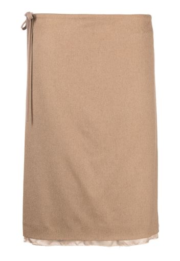 Miu Miu Pre-Owned side slit midi skirt - Nude