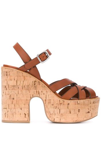 Miu Miu Sandalen mit Plateau - Braun