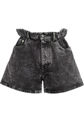 Miu Miu Jeans-Shorts mit Paperbag-Taille - Schwarz