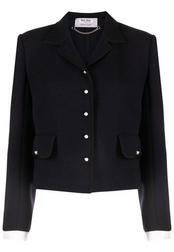 Miu Miu Cropped-Strickjacke - Blau