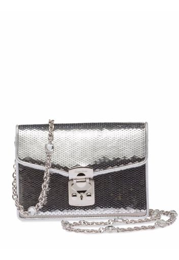 Miu Miu Confidential sequin-embellished leather bag - Silber