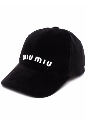 Miu Miu embroidered-logo baseball cap - Schwarz