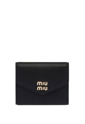 Miu Miu Portemonnaie mit Logo - Schwarz